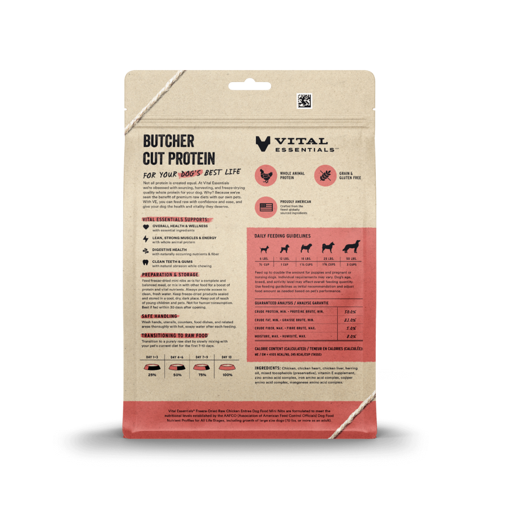 Vital Essentials Freeze-Dried Chicken Mini-Nibs Dog Entree, 14-oz image number null