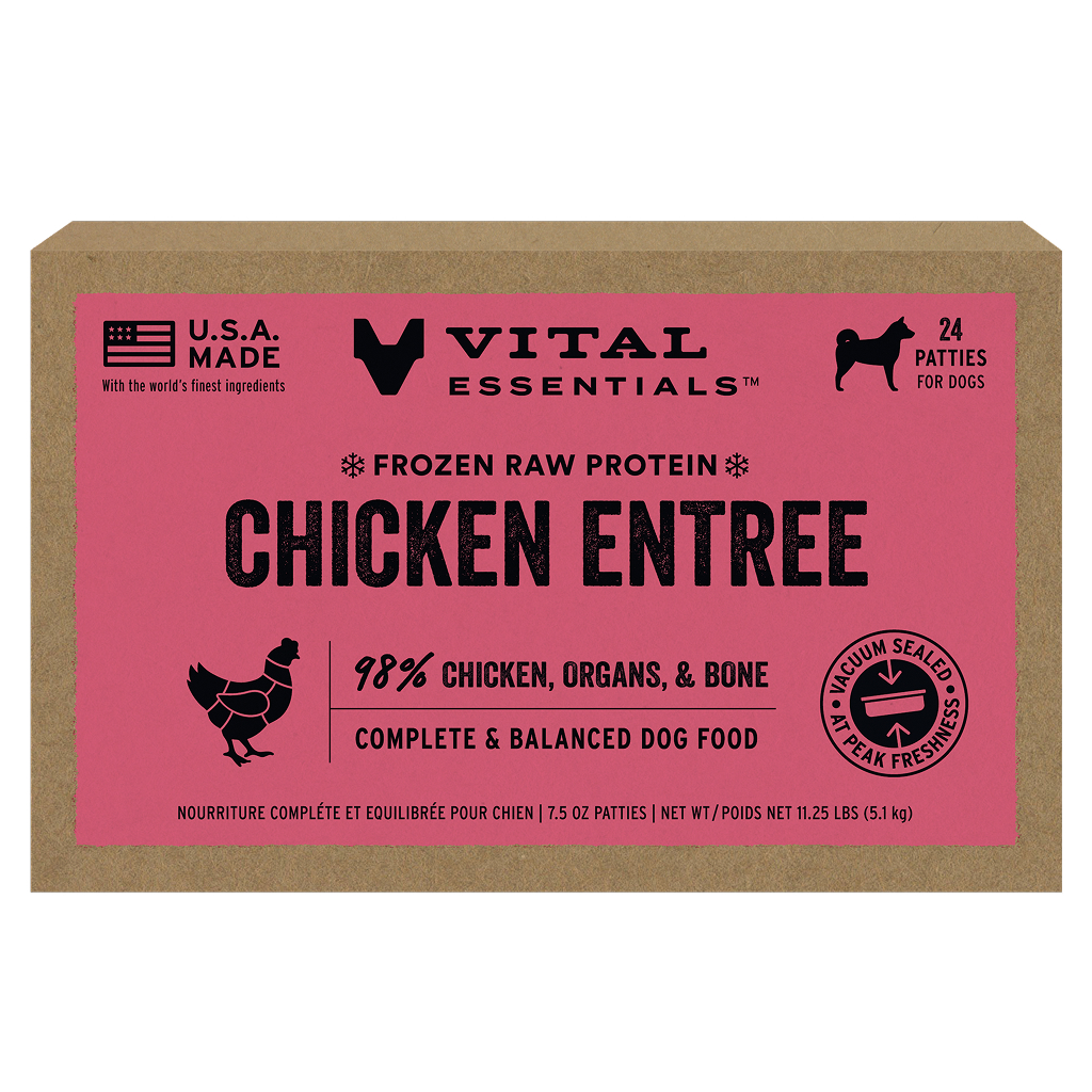 Vital Essentials Frozen Raw Chicken Entree Dog Food Patties, 11.25-lbs Bulk image number null