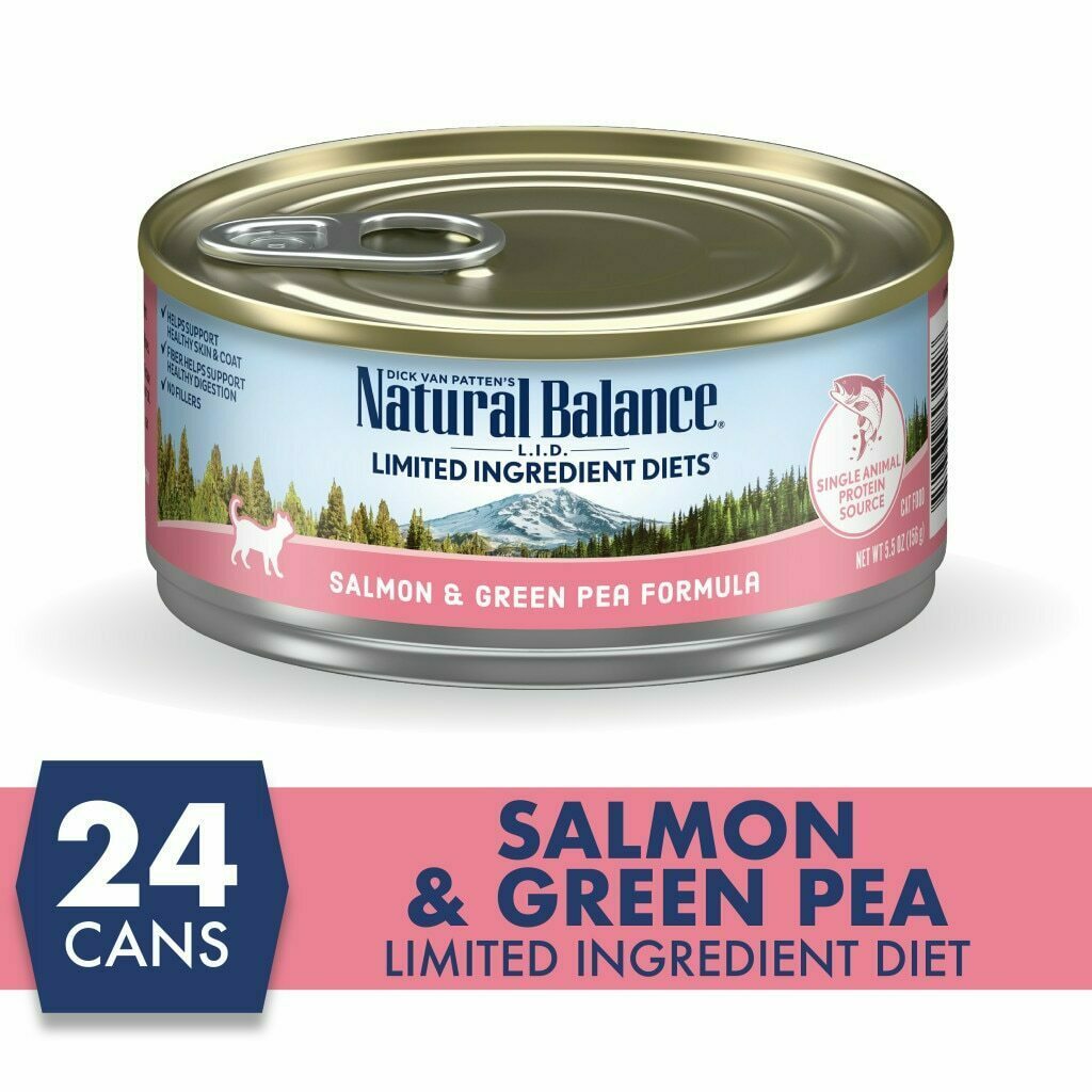 Natural Balance Limited Ingredient Salmon & Green Pea Recipe Cat Wet Can, 5.5-oz image number null