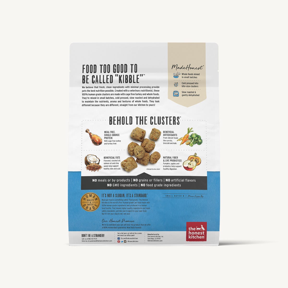 The Honest Kitchen Grain Free Turkey Whole Food Clusters Dog Food, 1-lb image number null
