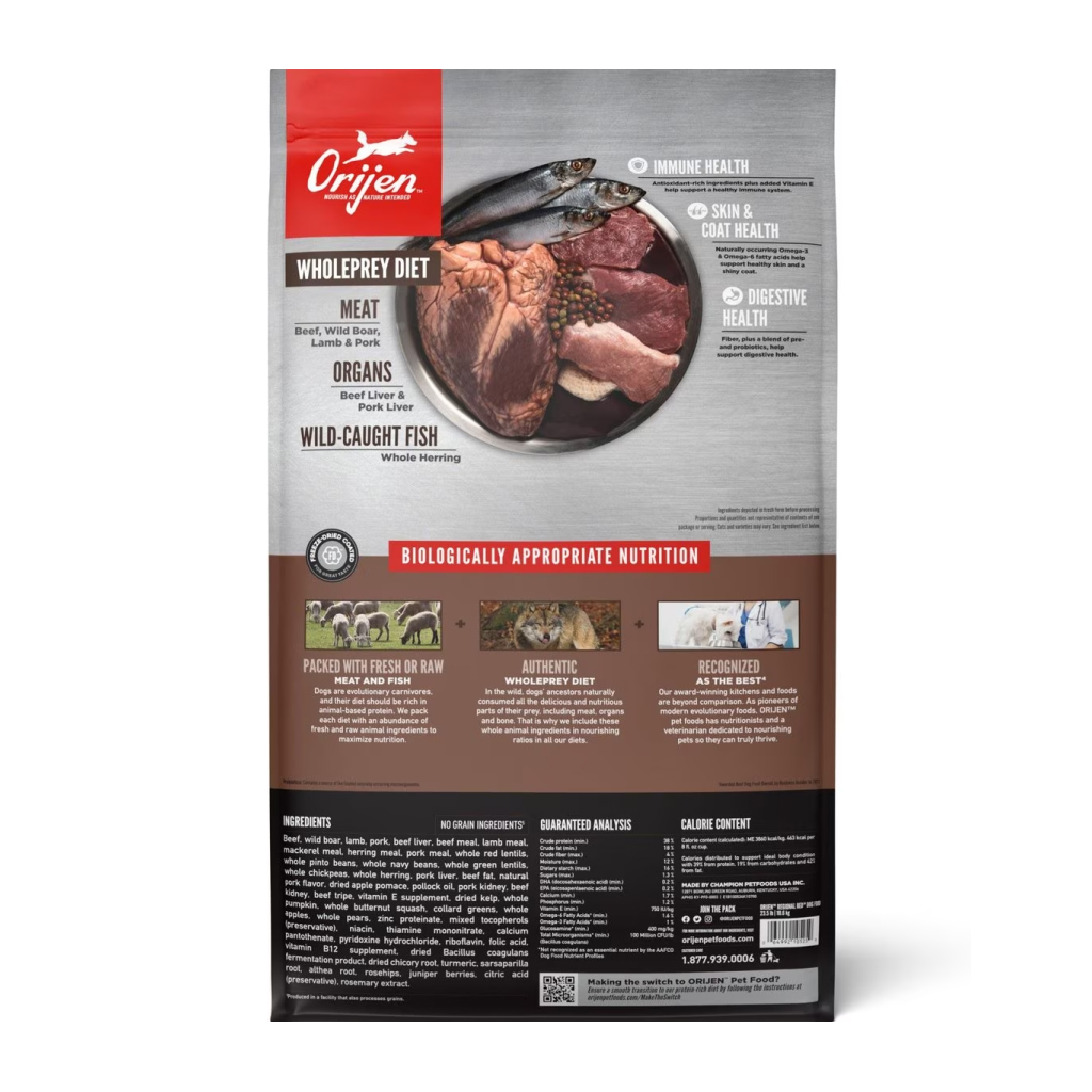 Orijen Regional Red Dog Food back image number null