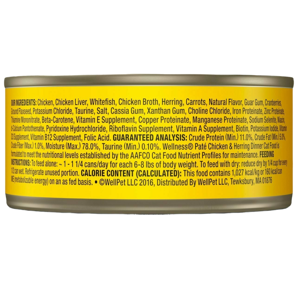 Wellness Complete Health Natural Grain Free Wet Canned Cat Food, Chicken & Herring image number null