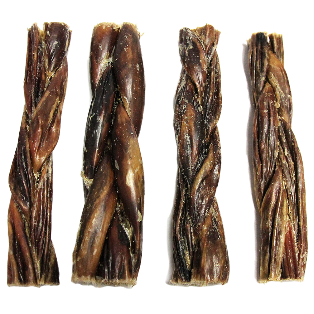Tuesday's Natural Dog Co. 6" Braided Beef Gullet Dog Treat, 4-pk image number null