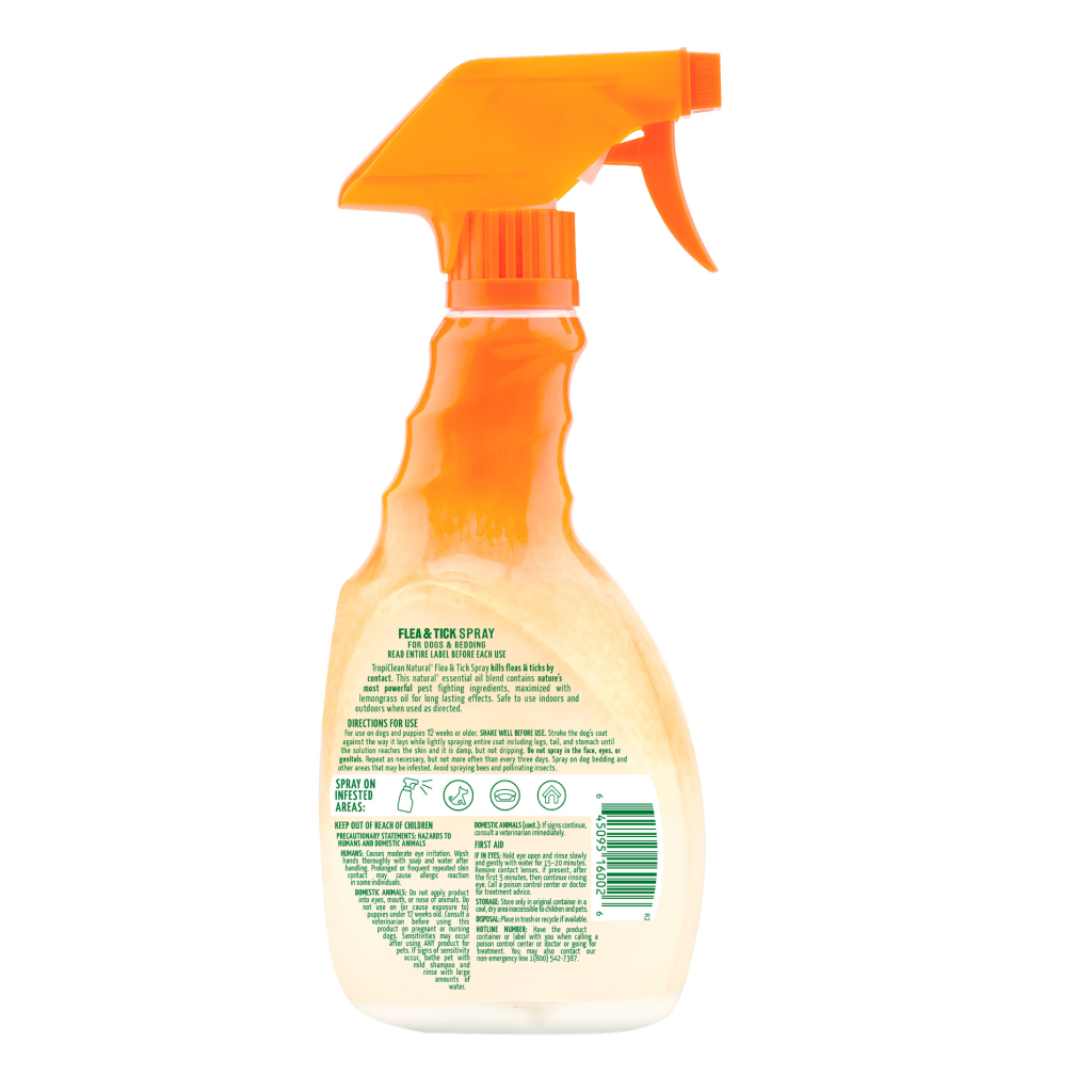 TropiClean Natural Flea & Tick Dog & Bedding Spray, 16-oz image number null