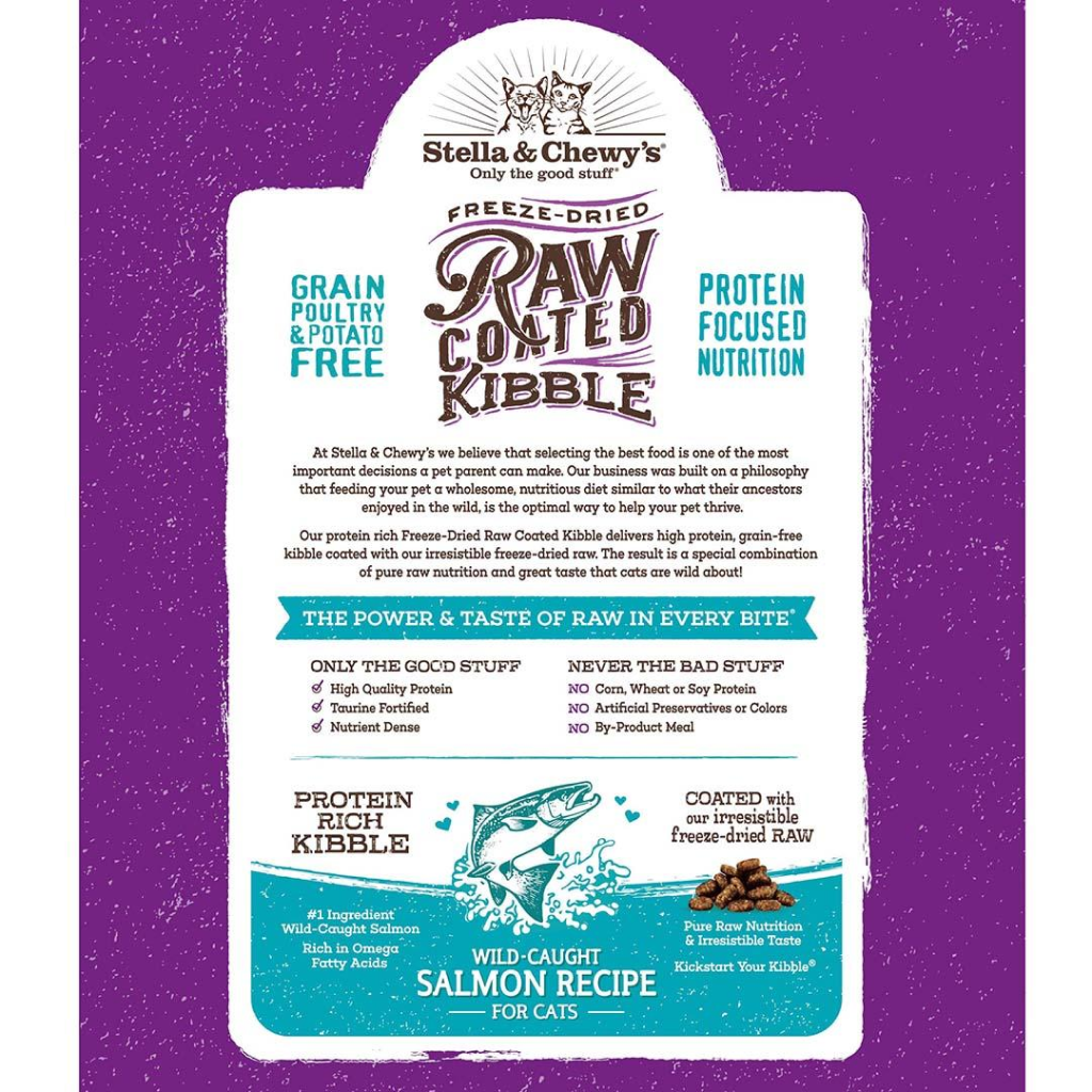 Stella & Chewy's Cat Raw Coated Kibble, Wild-Caught Salmon Recipe, 2.5-lbs image number null