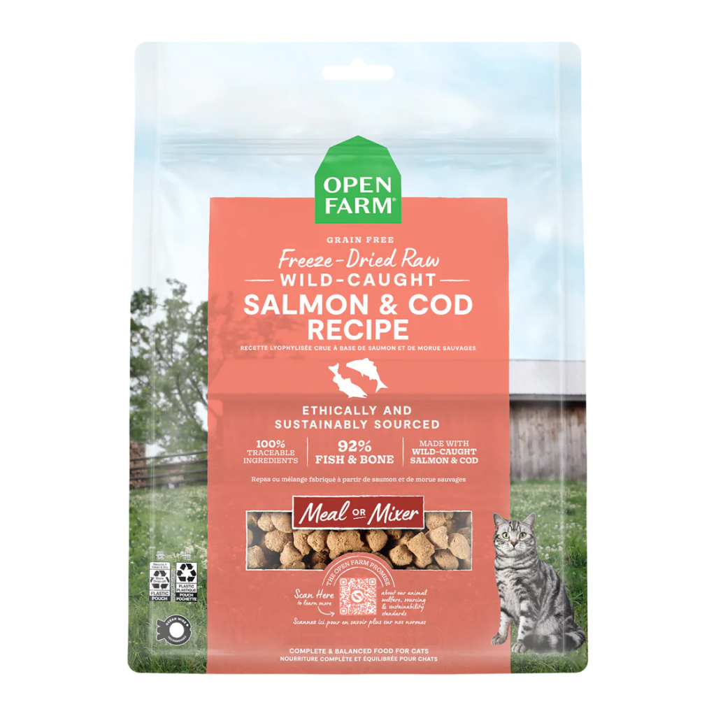 Open Farm Wild-Caught Salmon & Cod Freeze Dried Raw Cat Food, 3.5-oz image number null