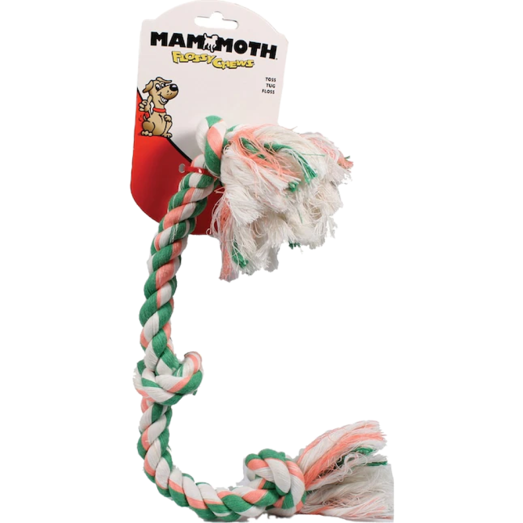 Mammoth Cottonblend Assorted Colors 3 Knot Medium Rope Dog Toy, 20-in image number null
