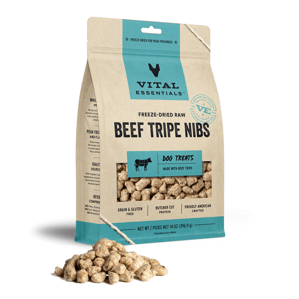 Vital Essentials Freeze-Dried Beef Tripe Nibs Dog Treat, 14-oz image number null