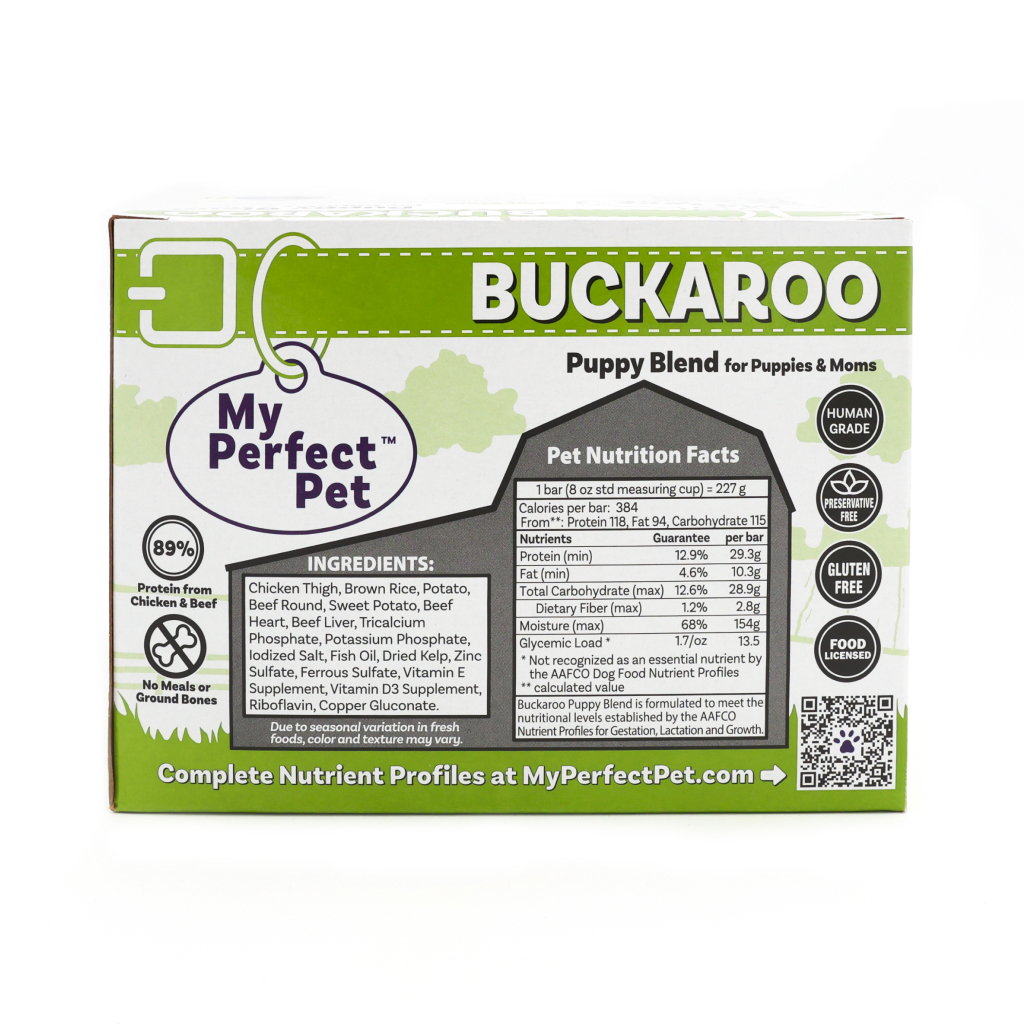 FROZEN My Perfect Pet Buckaroo Puppy Blend Gently Cooked Dog Food (8-pack), 4-lb image number null