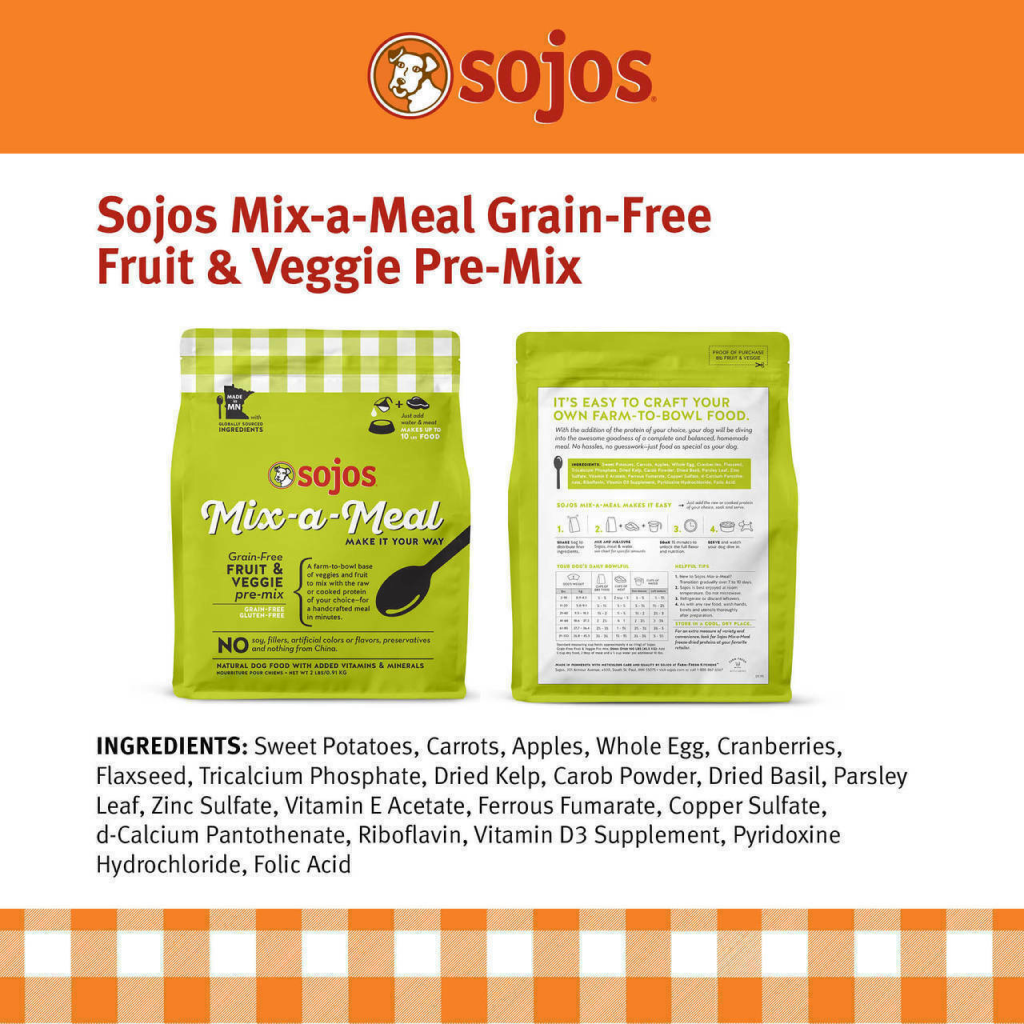 Sojos Mix-A-Meal Grain-Free Recipe Pre-Mix Dog Food, 8-lb image number null