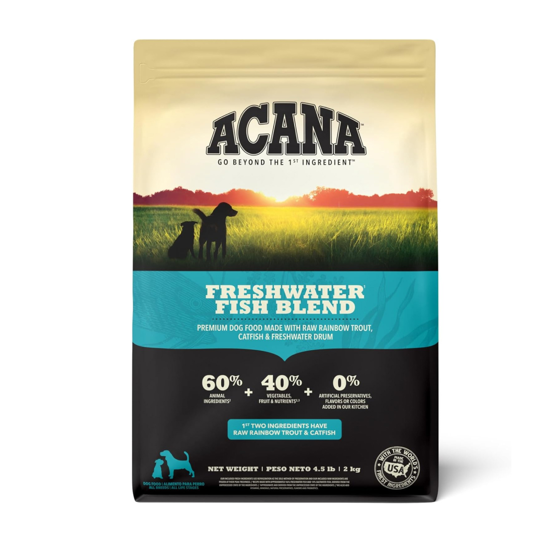 Acana Freshwater Fish Recipe Grain-Free Dog Food, 4.5-lb image number null