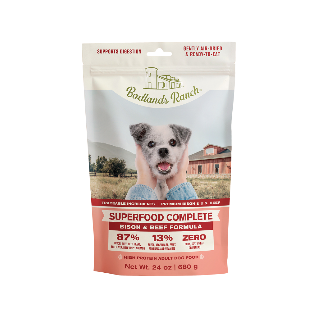 Badlands Ranch Air- Dried Grain- Free Superfood Complete Bison & Beef Formula, 24-oz image number null