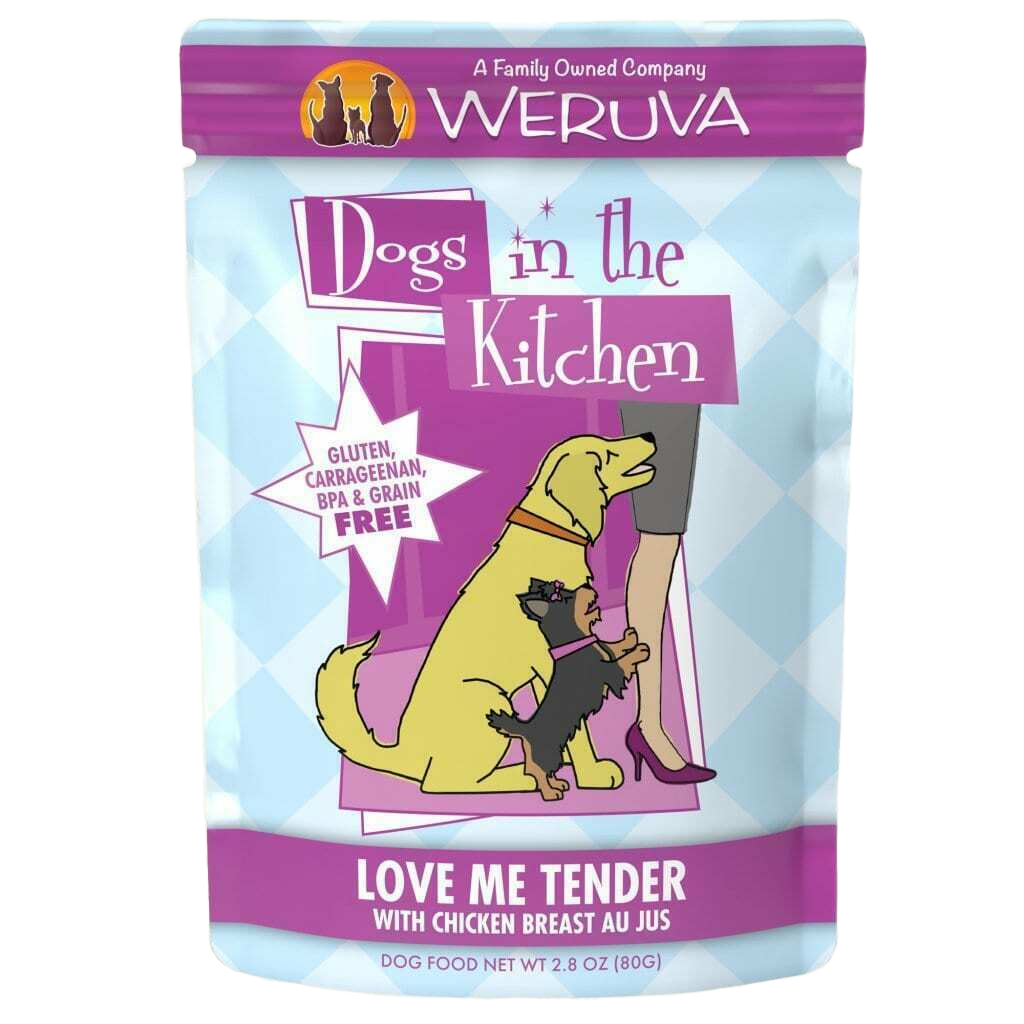 Weruva Dogs In The Kitchen, Love Me Tender With Chicken Breast Au Jus Dog Food, 2.8-oz Pouch image number null