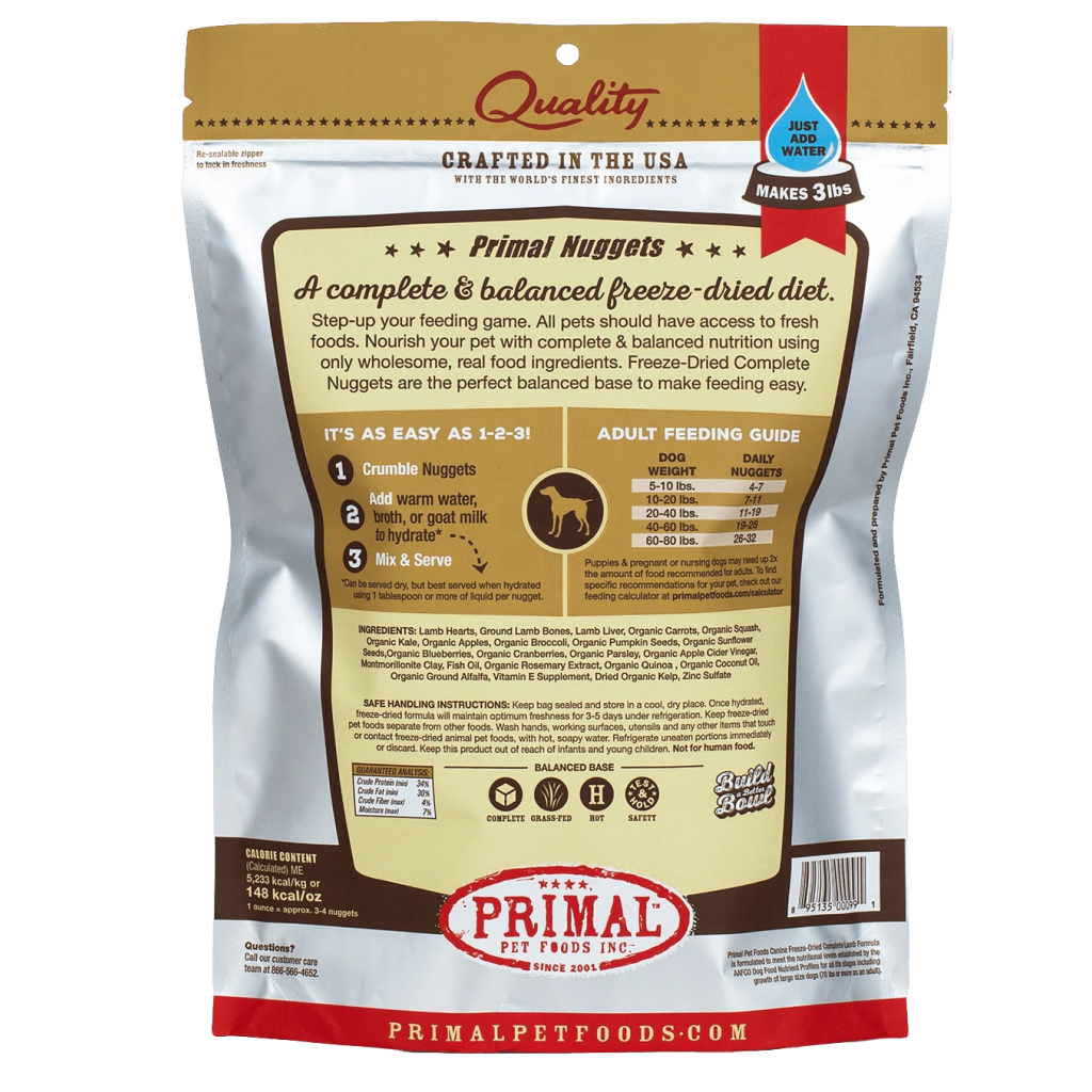 Buy Primal Pet Foods Raw Freeze Dried Canine Lamb Formula Nuggets