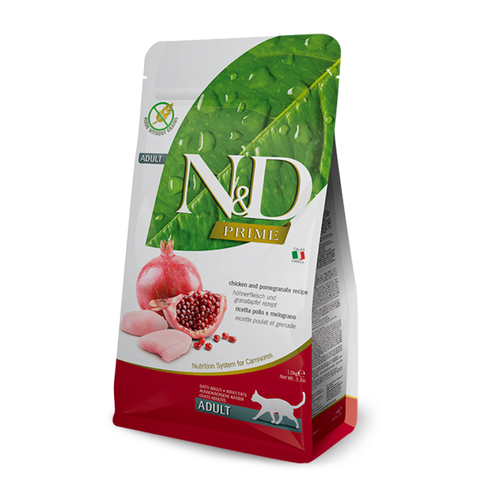 Farmina N&D Prime Chicken & Pomegranate Adult Dry Cat Food, 3.3-lb image number null