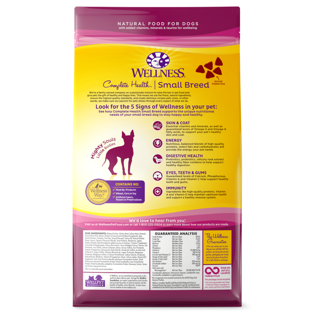 Wellness Complete Health Natural Dry  Breed Dog Food, Turkey & Oatmeal image number null