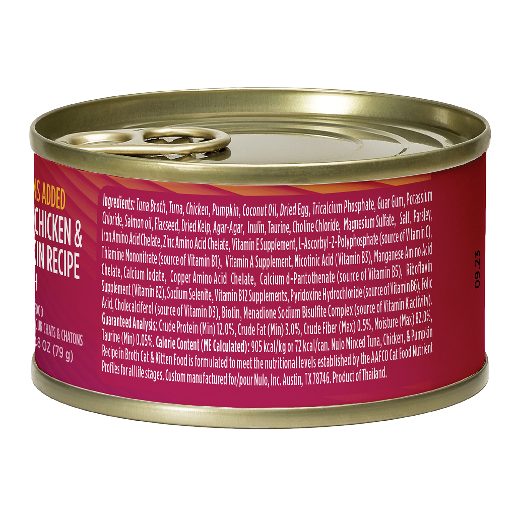 Nulo Minced Cat Tuna, Chicken & Pumpkin Cans with Whole Proteins, 2.8-oz image number null