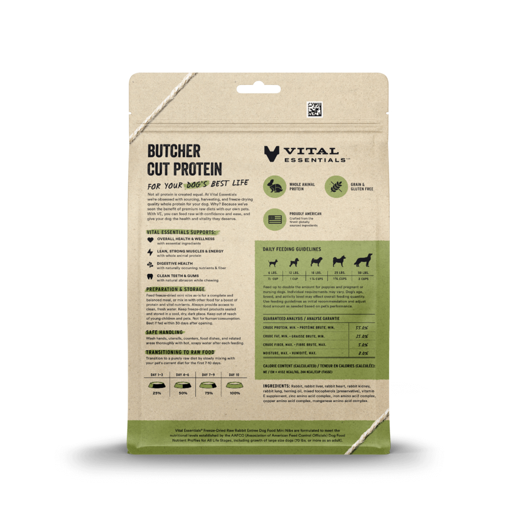 Vital Essentials Freeze-Dried Rabbit Mini-Nibs Dog Entree, 14-oz image number null