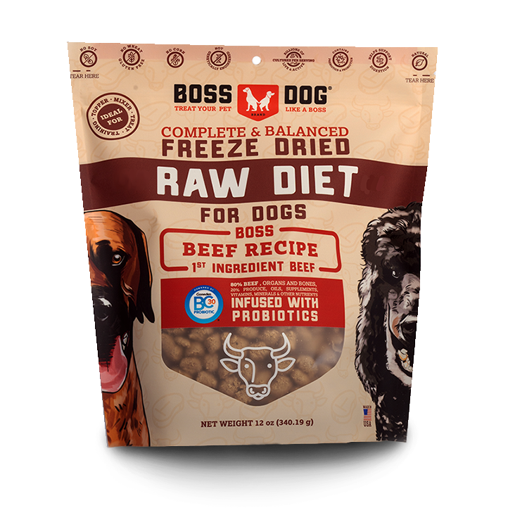 Freeze Dried Raw Diet With Probiotics Beef Recipe, 12-oz image number null