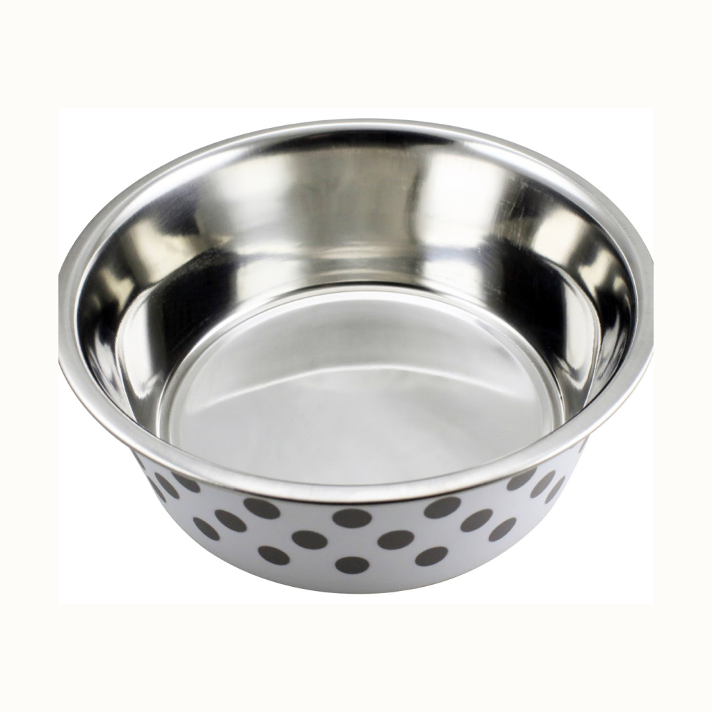 Indipets White Polka Dot Small Buster Bowl, 14-oz image number null