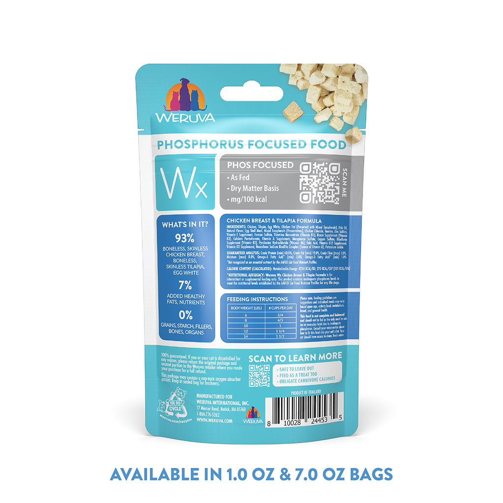 Weruva Wx Phos Focused Freeze Dried Chicken Breast & Tilapia Formula, 1-oz image number null