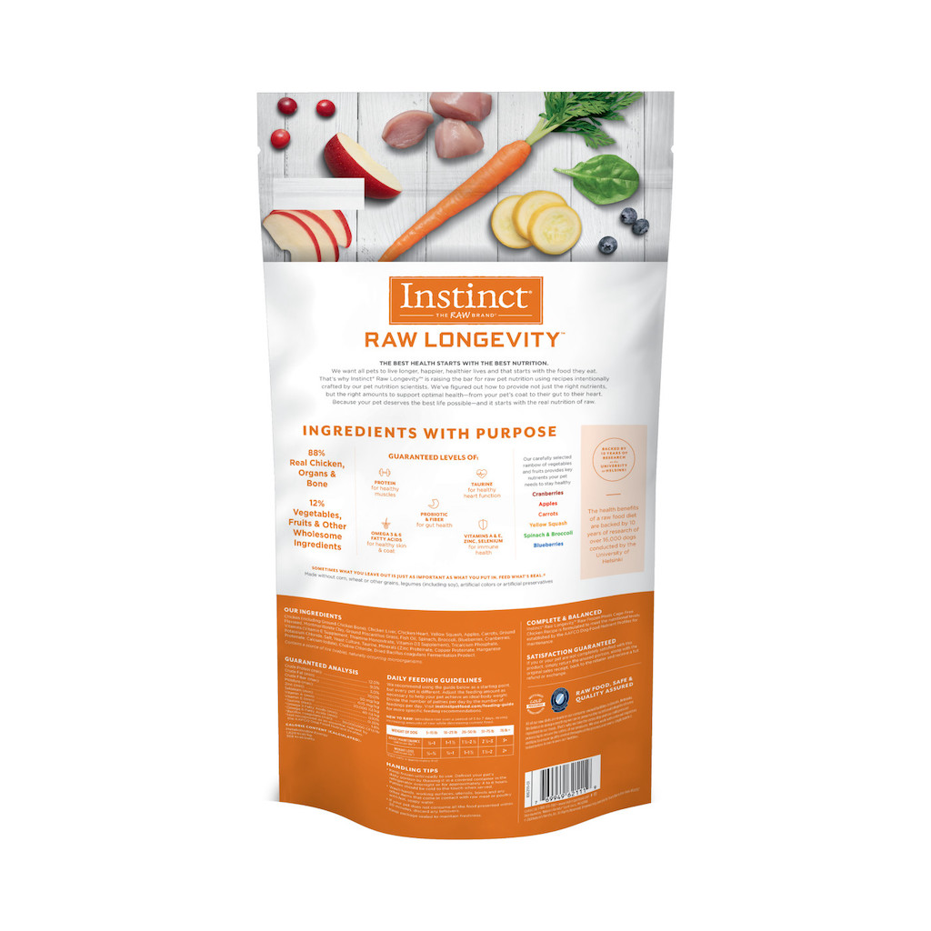 Frozen - Instinct Raw Longevity Raw Frozen Meals Cage-Free Chicken Recipe For Dogs image number null