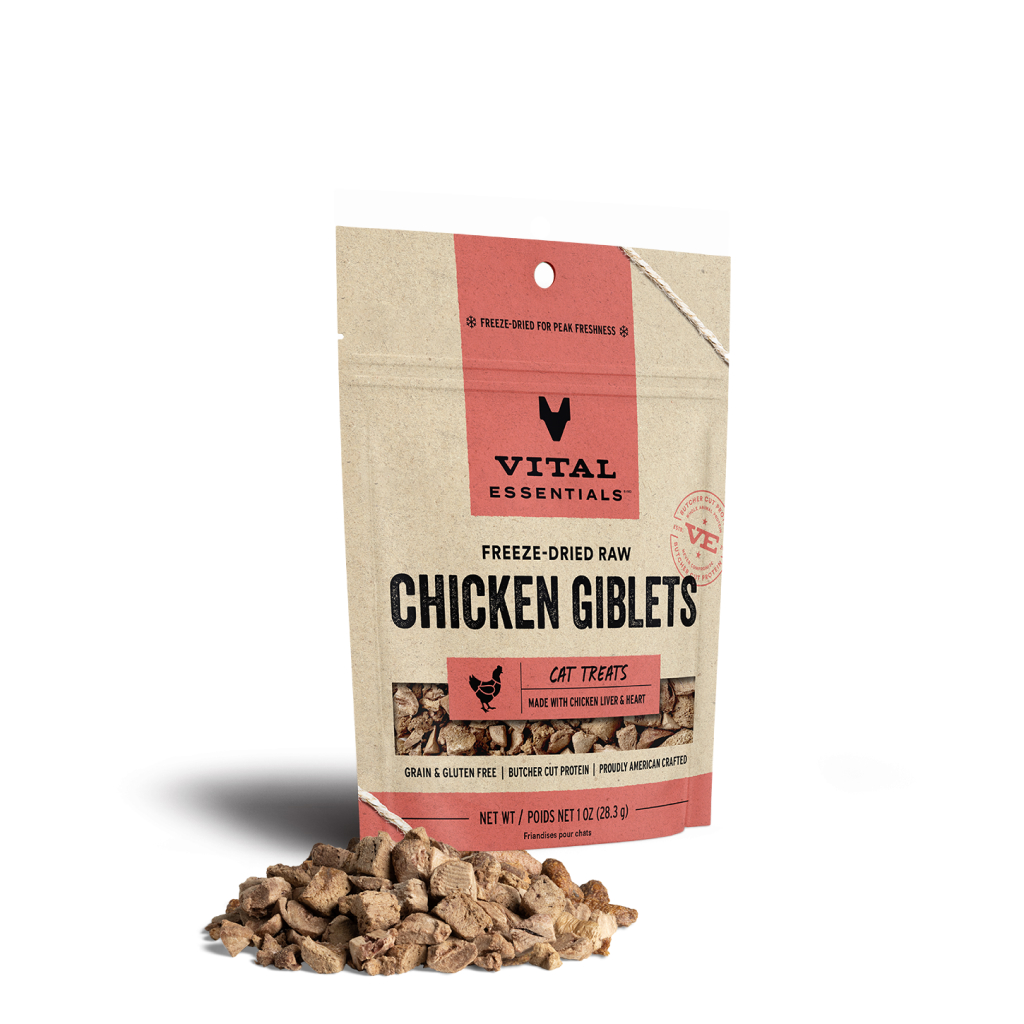 Vital Essentials Freeze-Dried Chicken Giblets Cat Treat, 1-oz image number null