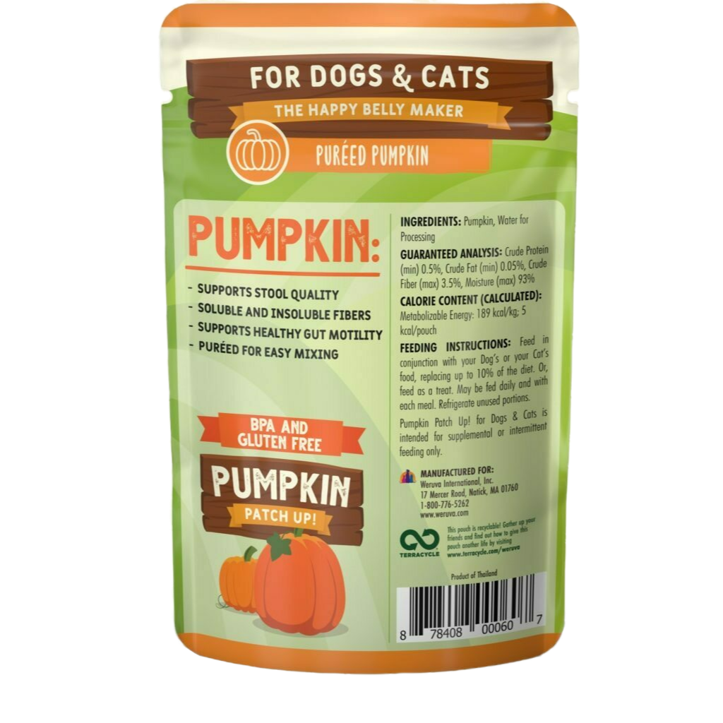 Weruva Pumpkin Patch Up!, Pumpkin Puree Pet Food Supplement For Dogs & Cats, 2.80-oz Pouch image number null