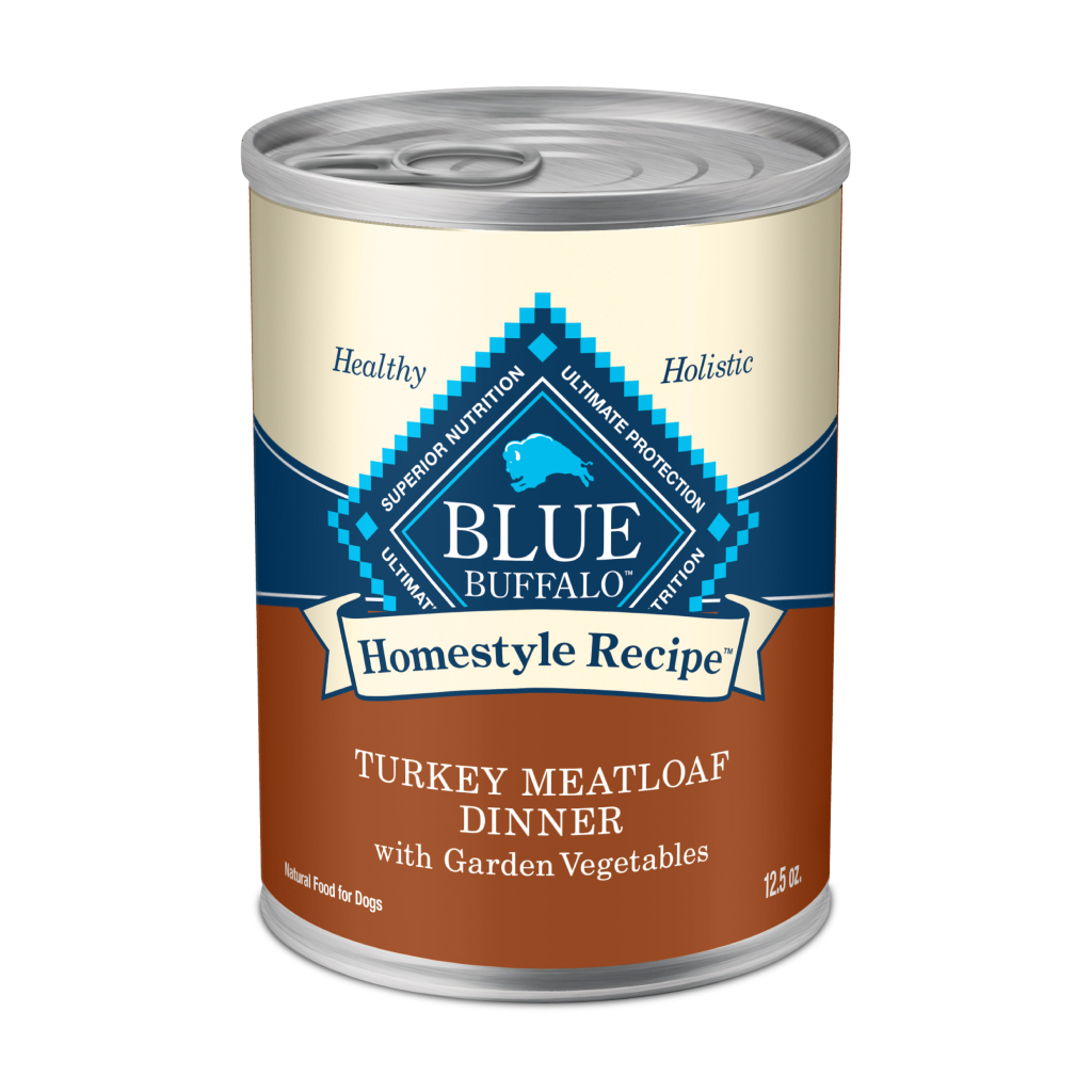 Blue Buffalo Homestyle Recipe Adult Turkey Meatloaf Dinner with Garden Vegetables Canned Dog Food