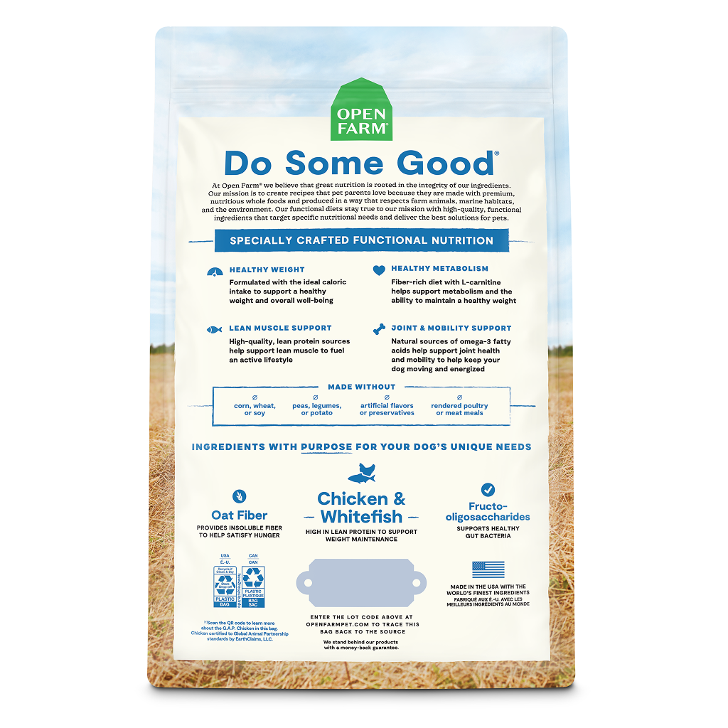 Open Farm Healthweight Chicken & Whitfish Dry Dog Food Recipe, 4-lb image number null