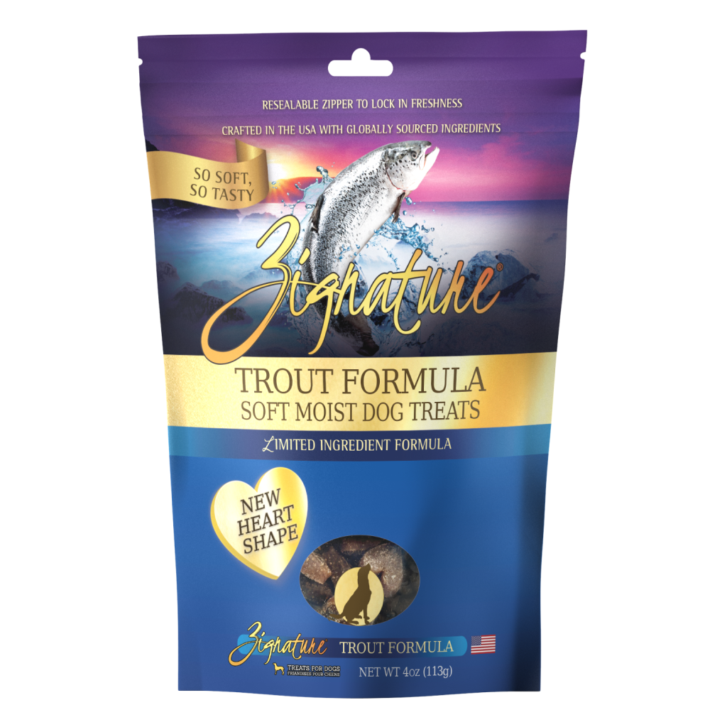Zignature Trout Formula Soft Moist Treats For Dogs 4 Oz