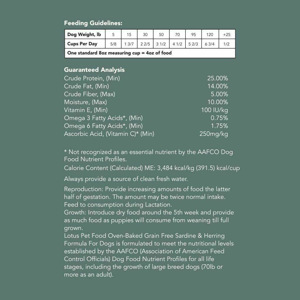 Lotus Grain-Free Sardine And Herring Dry Dog Food image number null