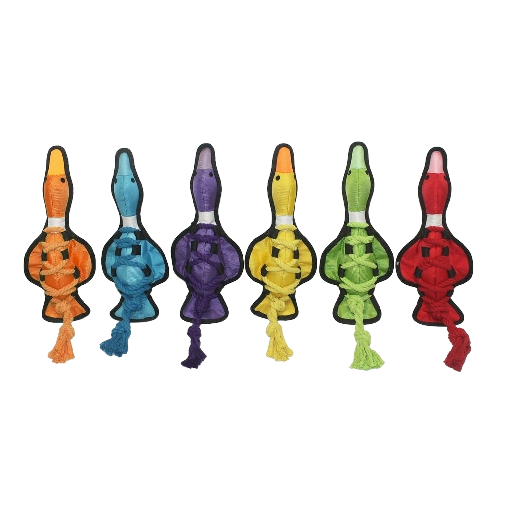 Multipet Cross Ropes Duck  Dog Toy (1-count), 11.5-in image number null