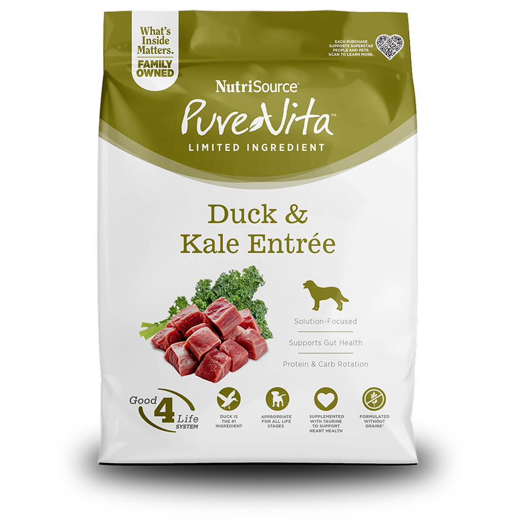 PureVita Duck & Kale Entr&eacute;e Dog Dry Food, 25-lbs image number null