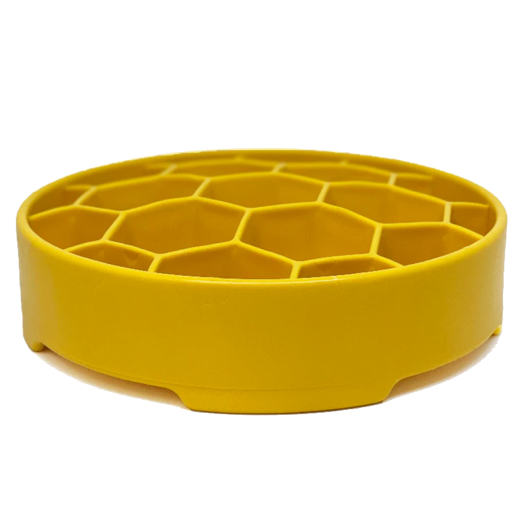 Sodapup Honeycomb Enrichment Deep Slow Feeder Bowl, Yellow image number null