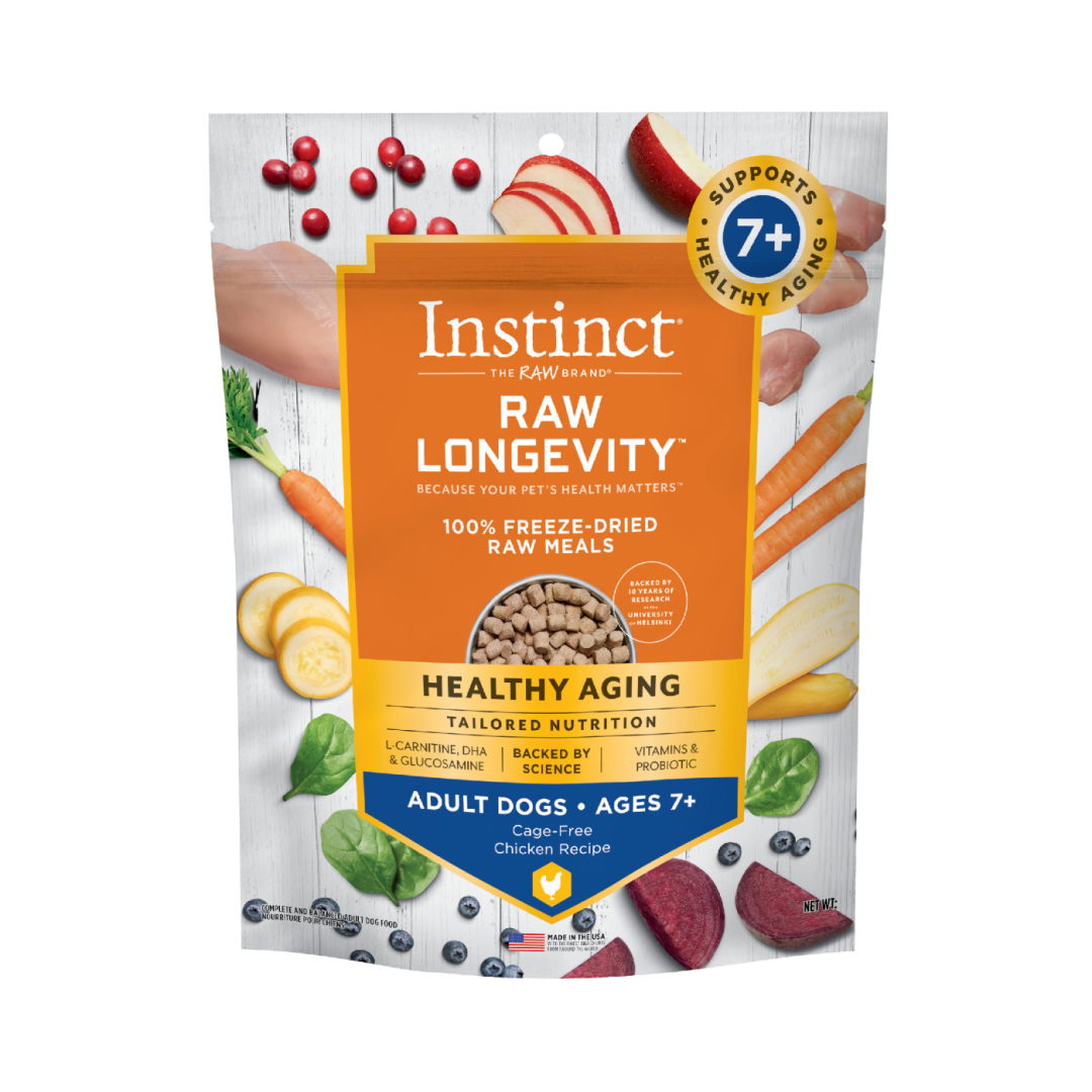 Instinct Freeze-Dried Raw Longevity Adult Ages 7+ Chicken Bites Dog Food, 5-oz image number null