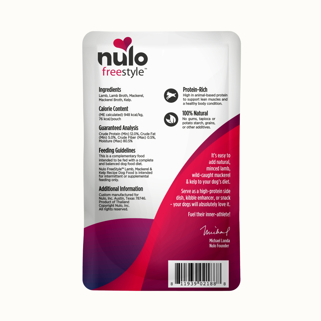 Nulo FreeStyle Dog Lamb, Mackerel, & Kelp in Broth Pouch, 2.8-oz image number null