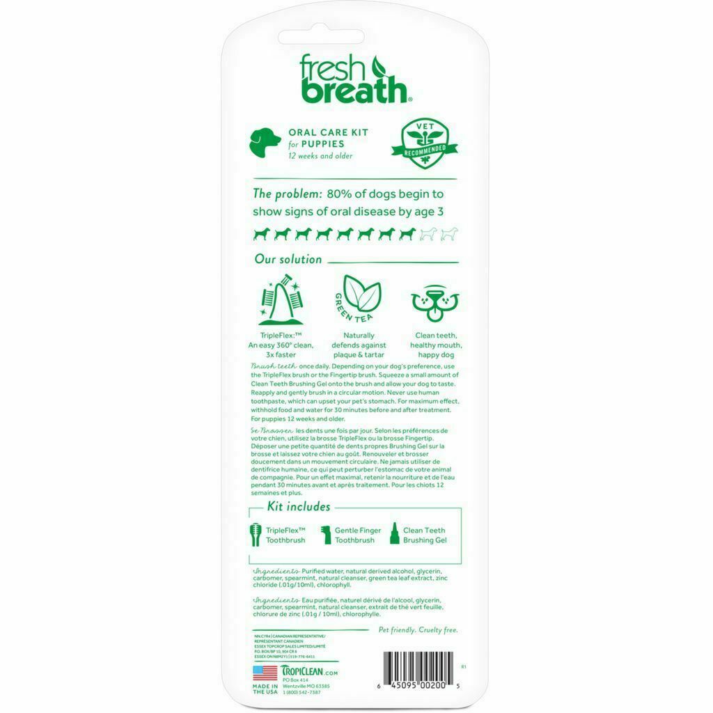 Fresh Breath By Tropiclean Oral Care Kit For Puppies, 2-oz - Made In USA image number null