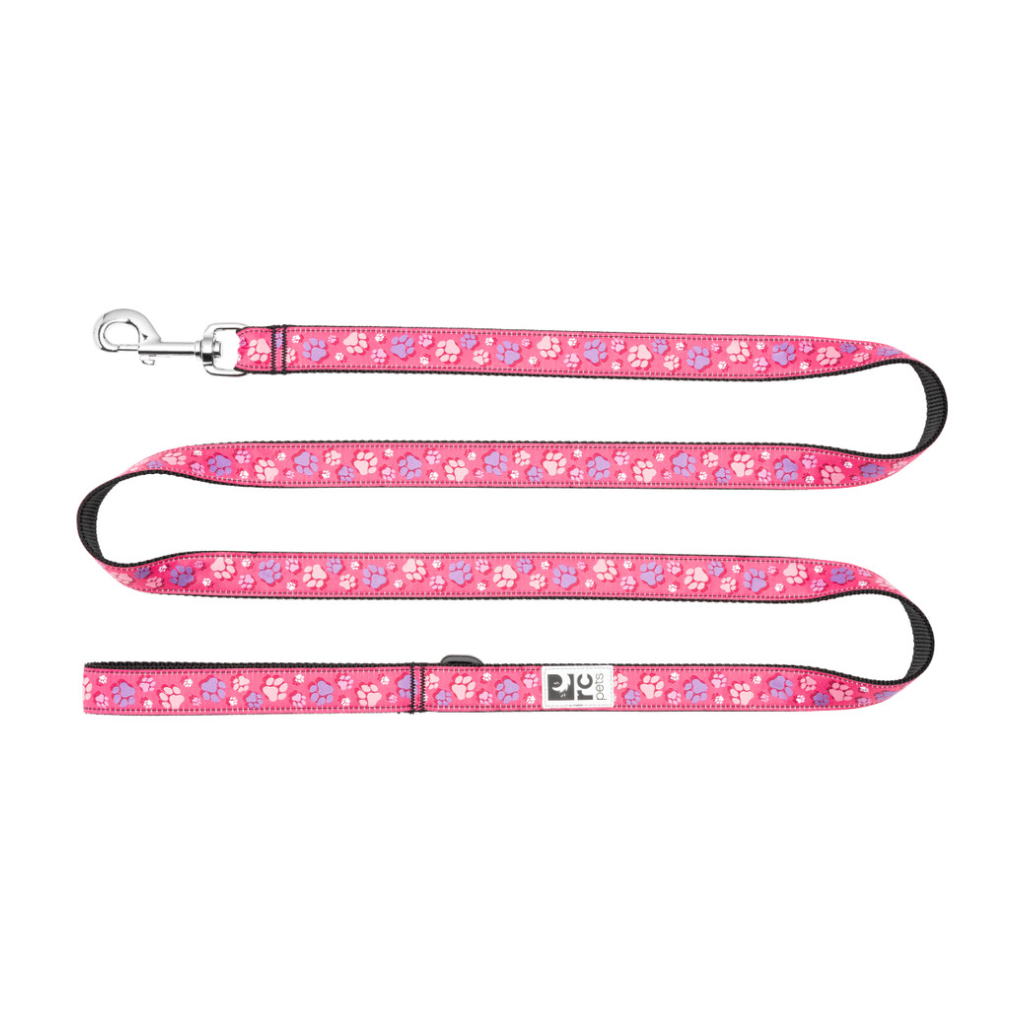 RC Pets 1"x6' Dog Leash Fresh Tracks Pink image number null