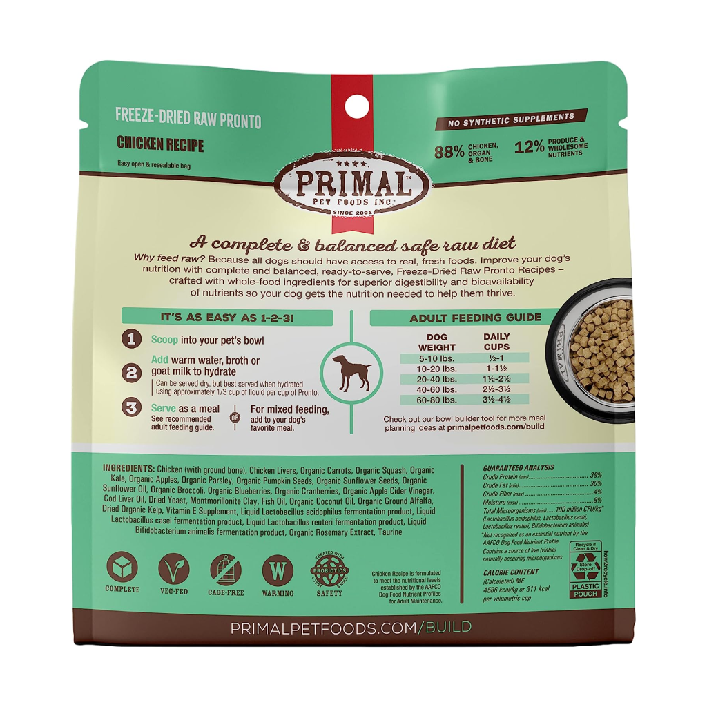 Primal Canine Freeze-Dried Raw Pronto Chicken Recipe, 16-oz image number null