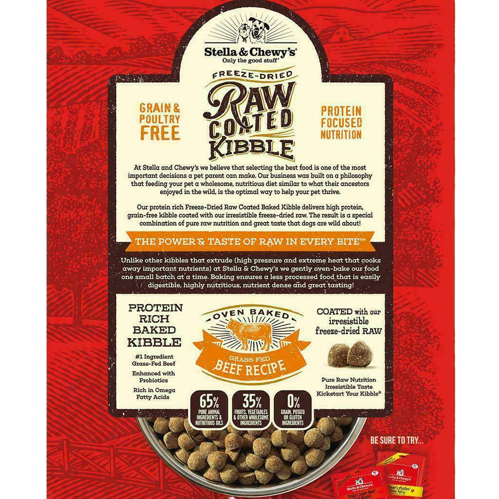 Stella & Chewy's Dog Raw Coated Kibble, Grass-Fed Beef, 3.5-lb image number null