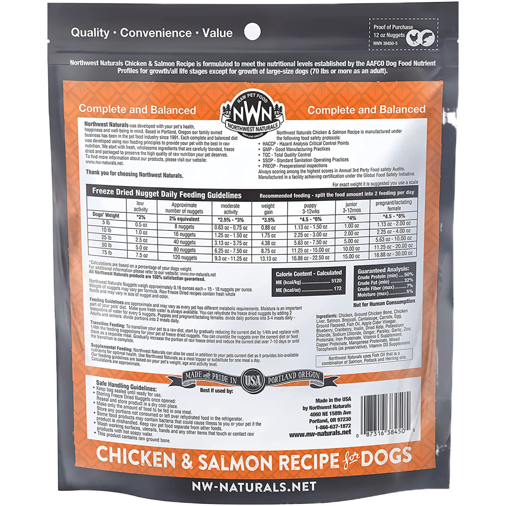 Freeze Dried Chicken/Salmon Nug 12-oz image number null