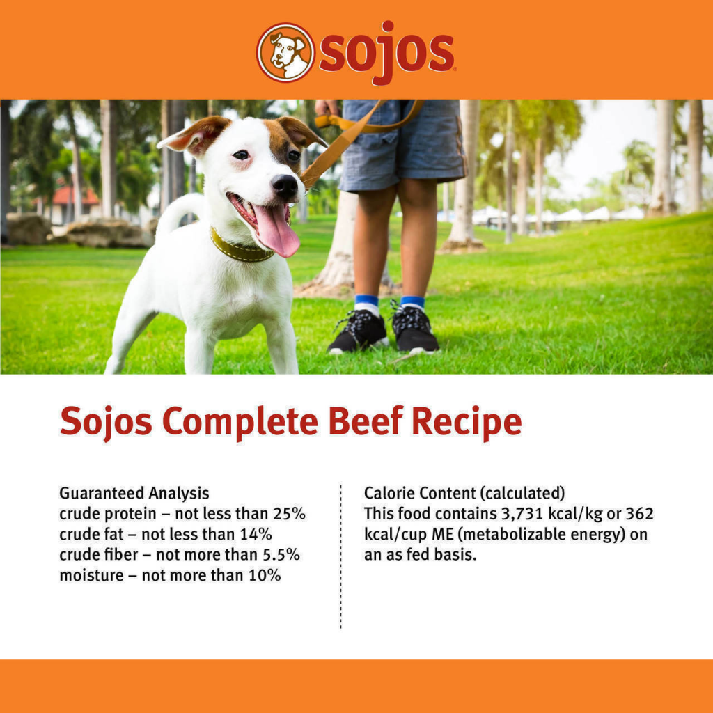 Sojos Complete Adult Dog Food - Beef, 1.75-lb image number null