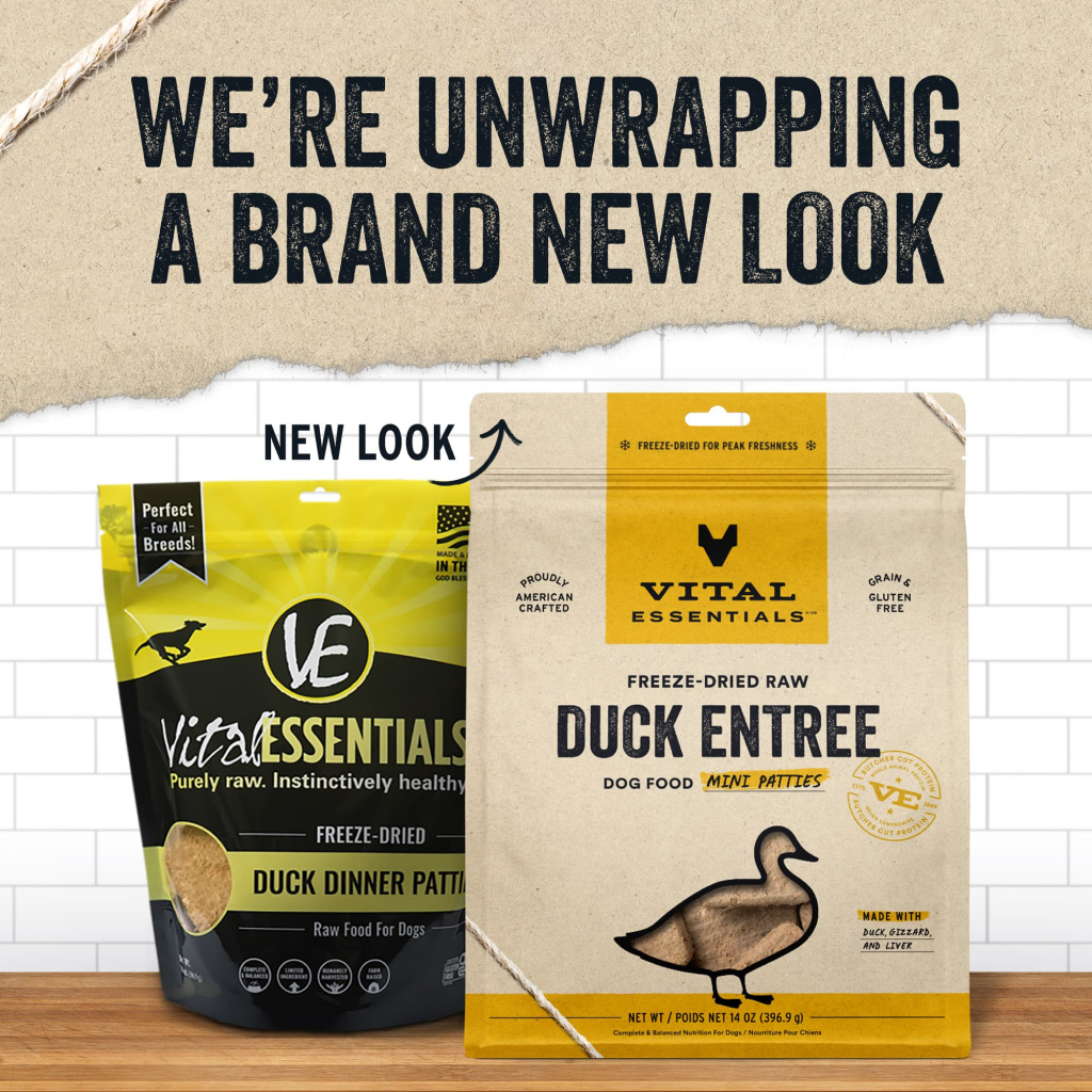 Vital Essentials Freeze-Dried Duck Mini-Patties Dog Entree, 14-oz image number null