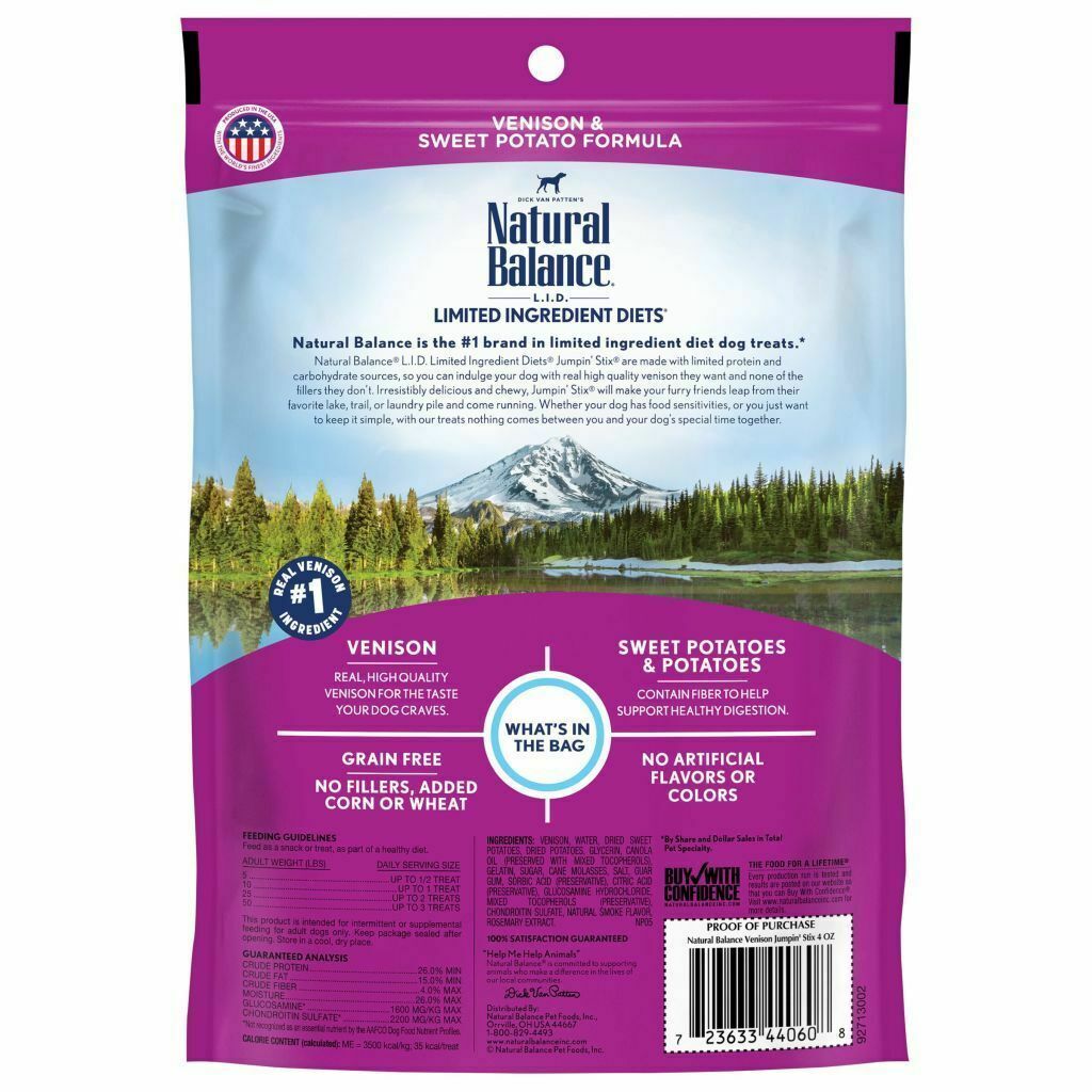4-oz Limited Ingredient Diet Jumpin' Stix Sweet Potato And Venison Dog Treats image number null