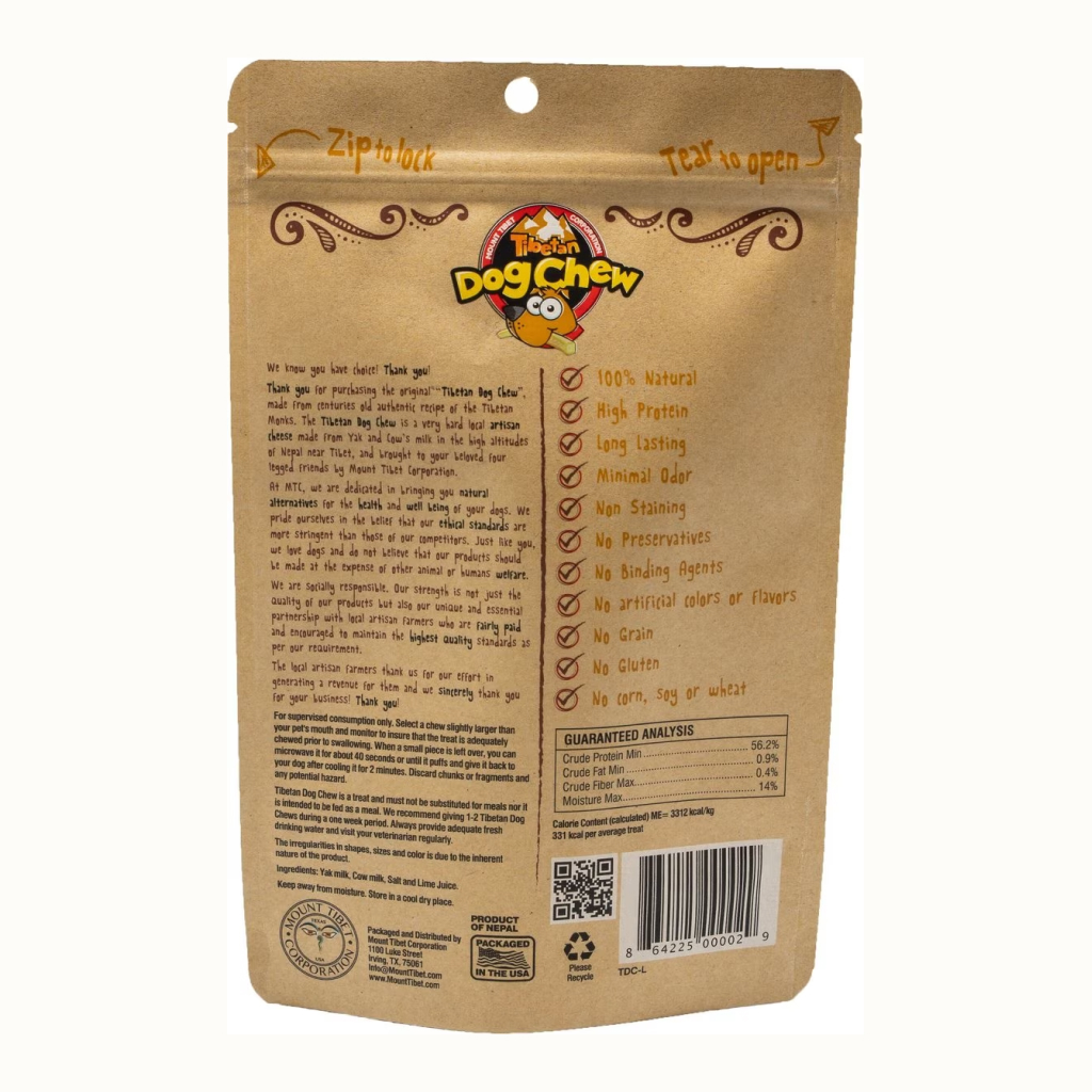 Tibetan Dog Chew Yak Cheese Stick Grain-Free Chew for Large Dogs, 3.5-oz image number null