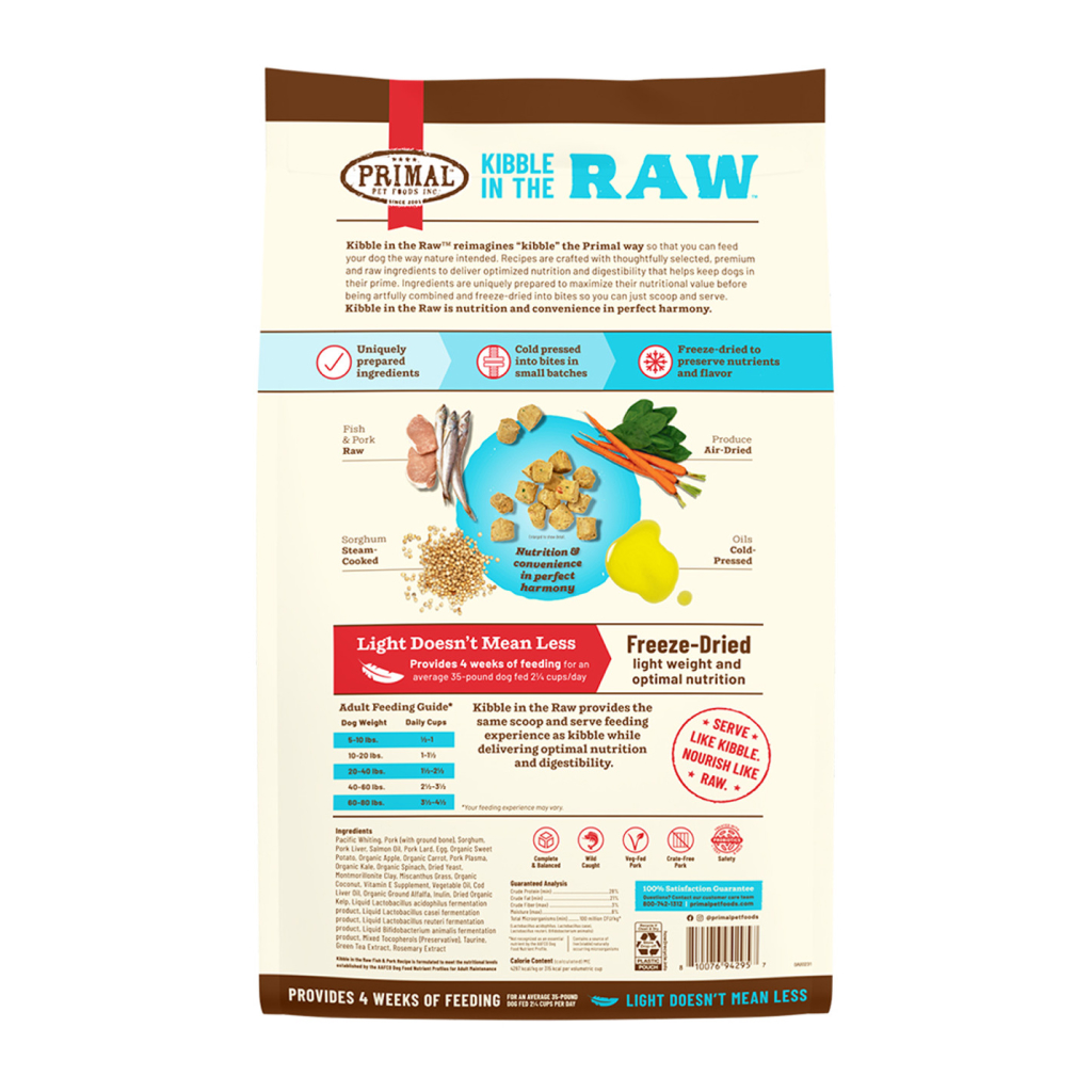 Primal Canine Fish & Pork Recipe Kibble in the Raw, 9-lb image number null