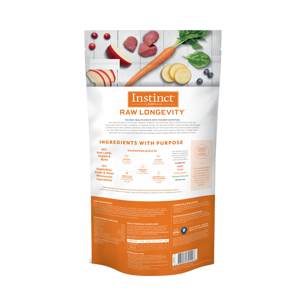 Frozen - Instinct Raw Longevity Raw Frozen Meals Grass-Fed Lamb Recipe For Dogs image number null