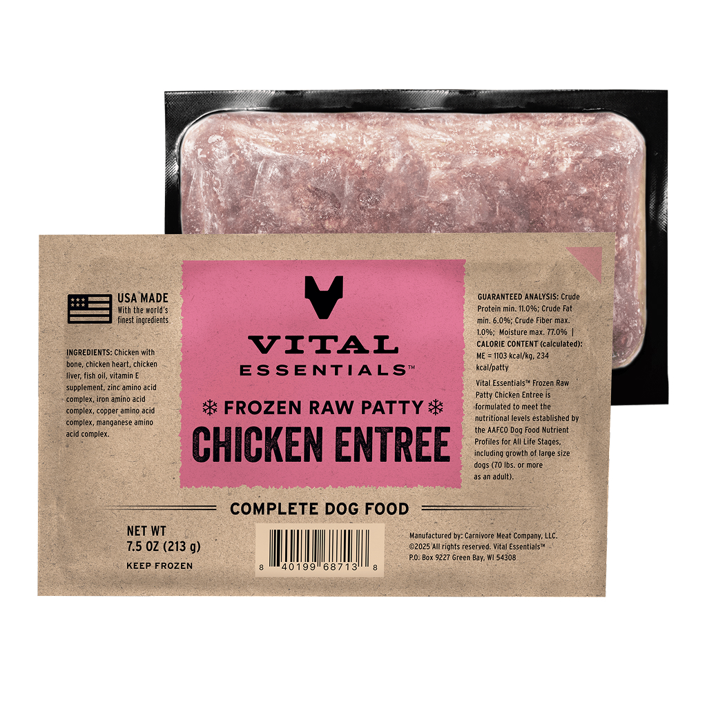 Vital Essentials Frozen Raw Chicken Entree Dog Food Patties, 11.25-lbs Bulk image number null