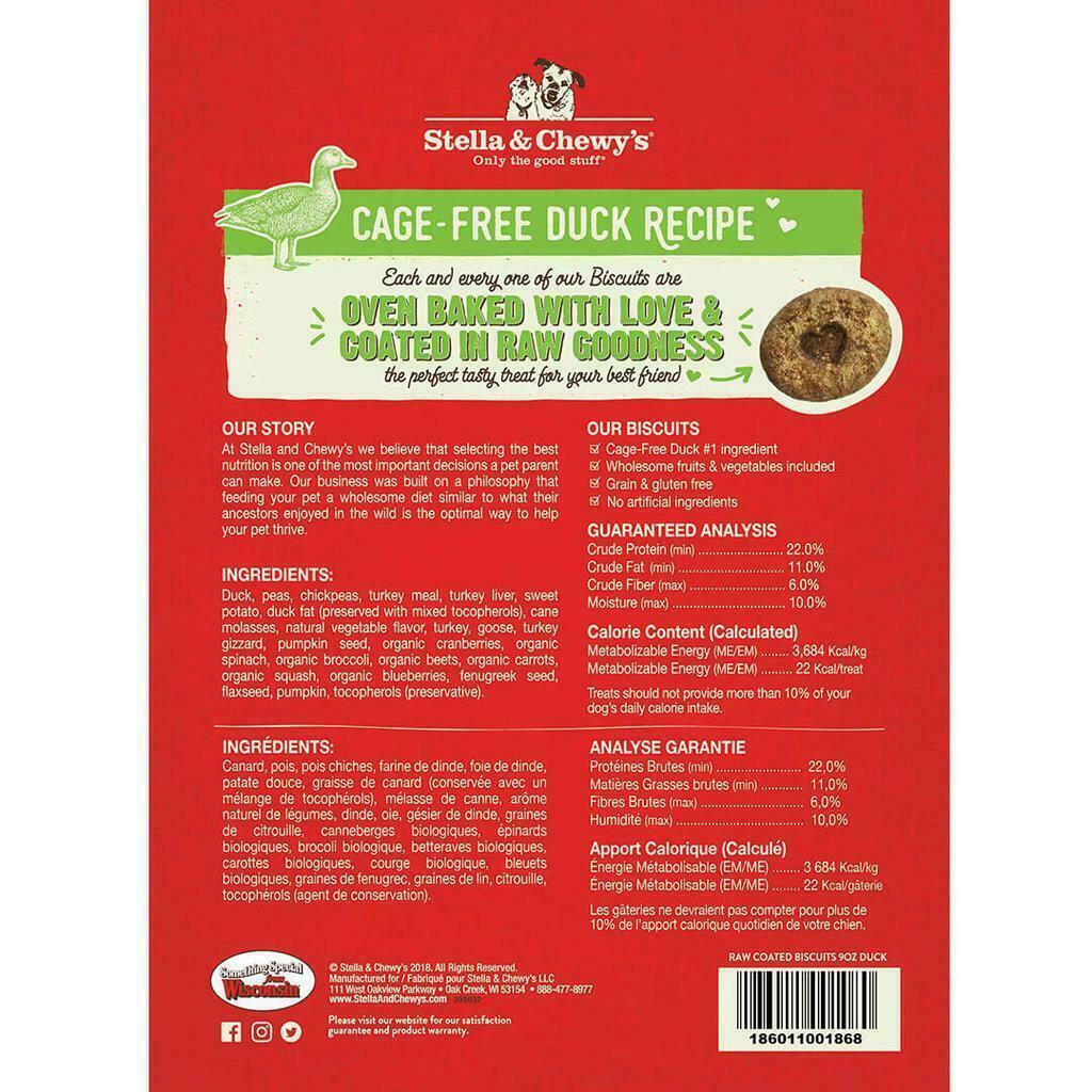 Stella & Chewy's Raw Coated Biscuits Cage Free Duck Recipe, 9-oz image number null